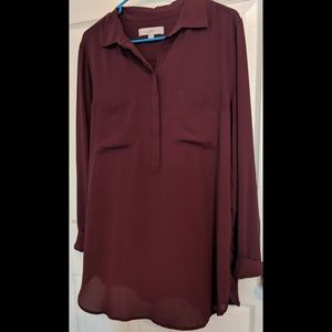 Burgandy loft tunic/top
